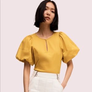 NWOT kate spade puff sleeve poplin blouse